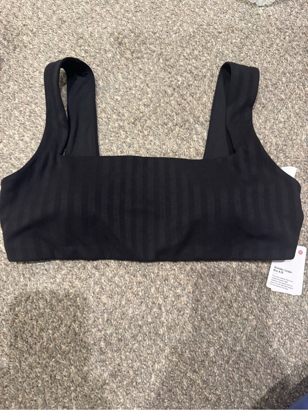 lululemon athletica Black Ribbed Square-Neck Sports Bra